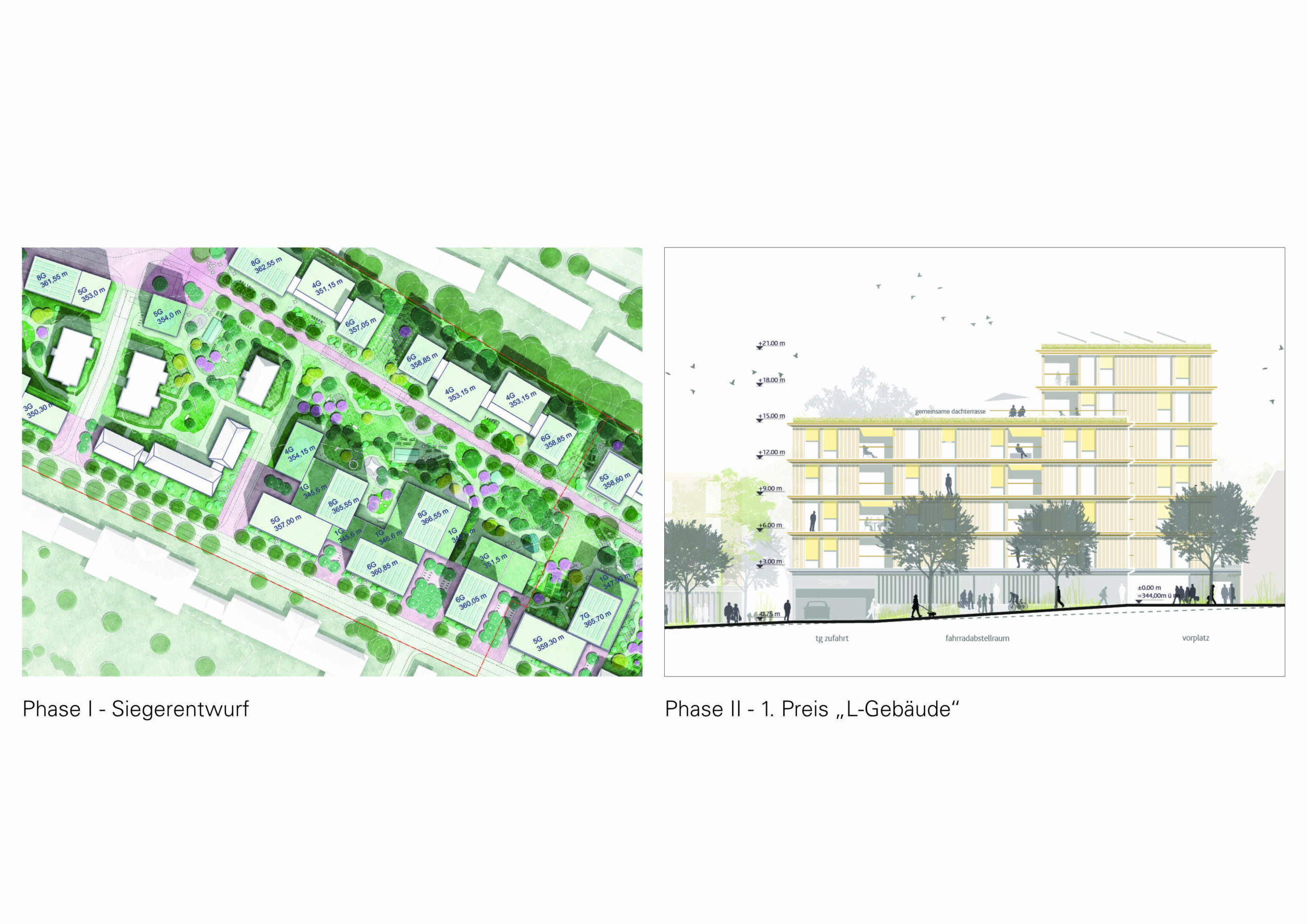 Siegerentwurf Phase I - Arge Studio Vlay Streeruwitz / 1. Preis „L-Gebäude“ Phase II - Arge Wittfoht Architekten