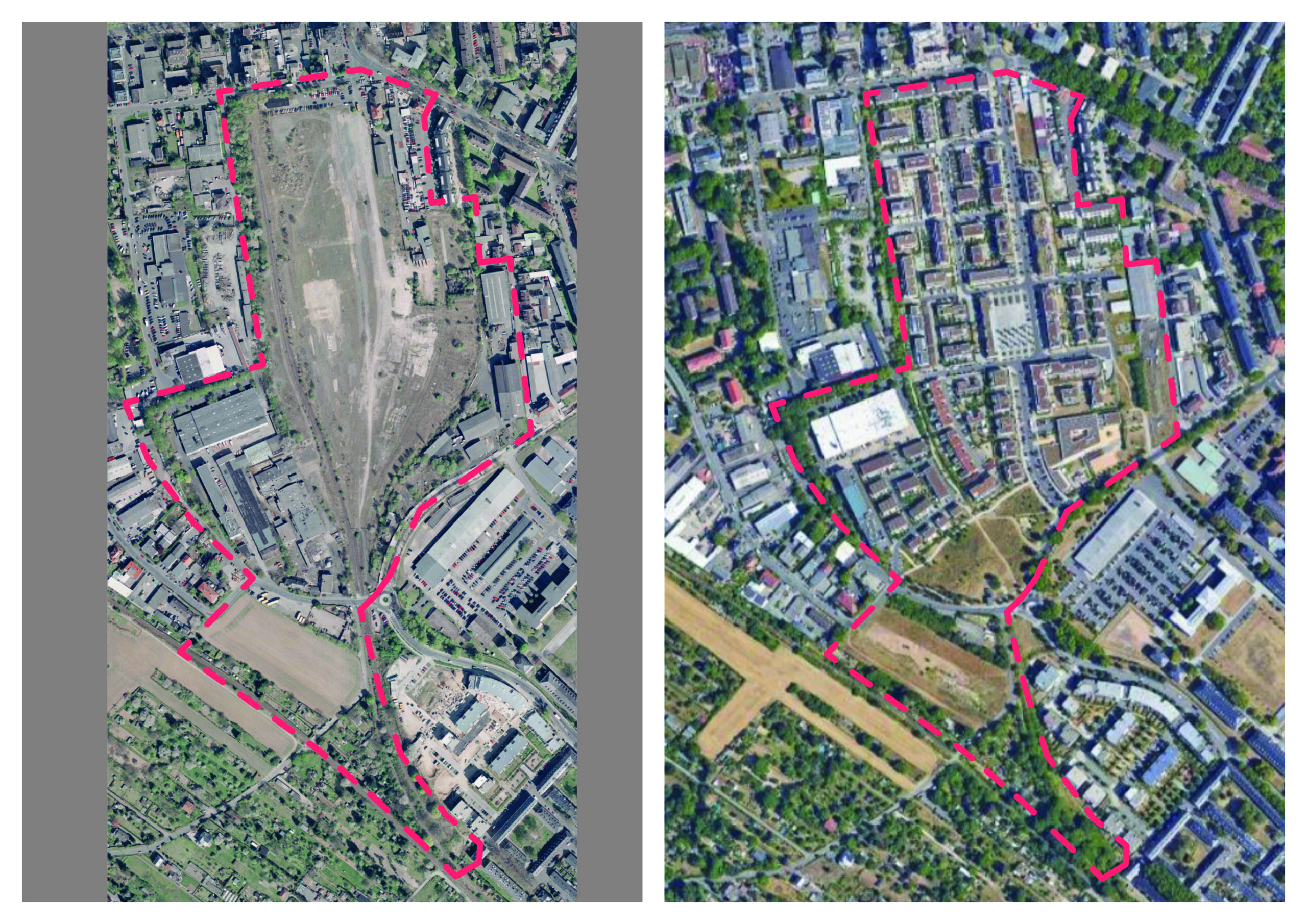 Luftbild - vor und nach der Entwicklung